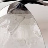 70's chrome metal/glass chandelier