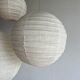 Average suspension in rattan and natural linen, Japanese-style, round D:40.
