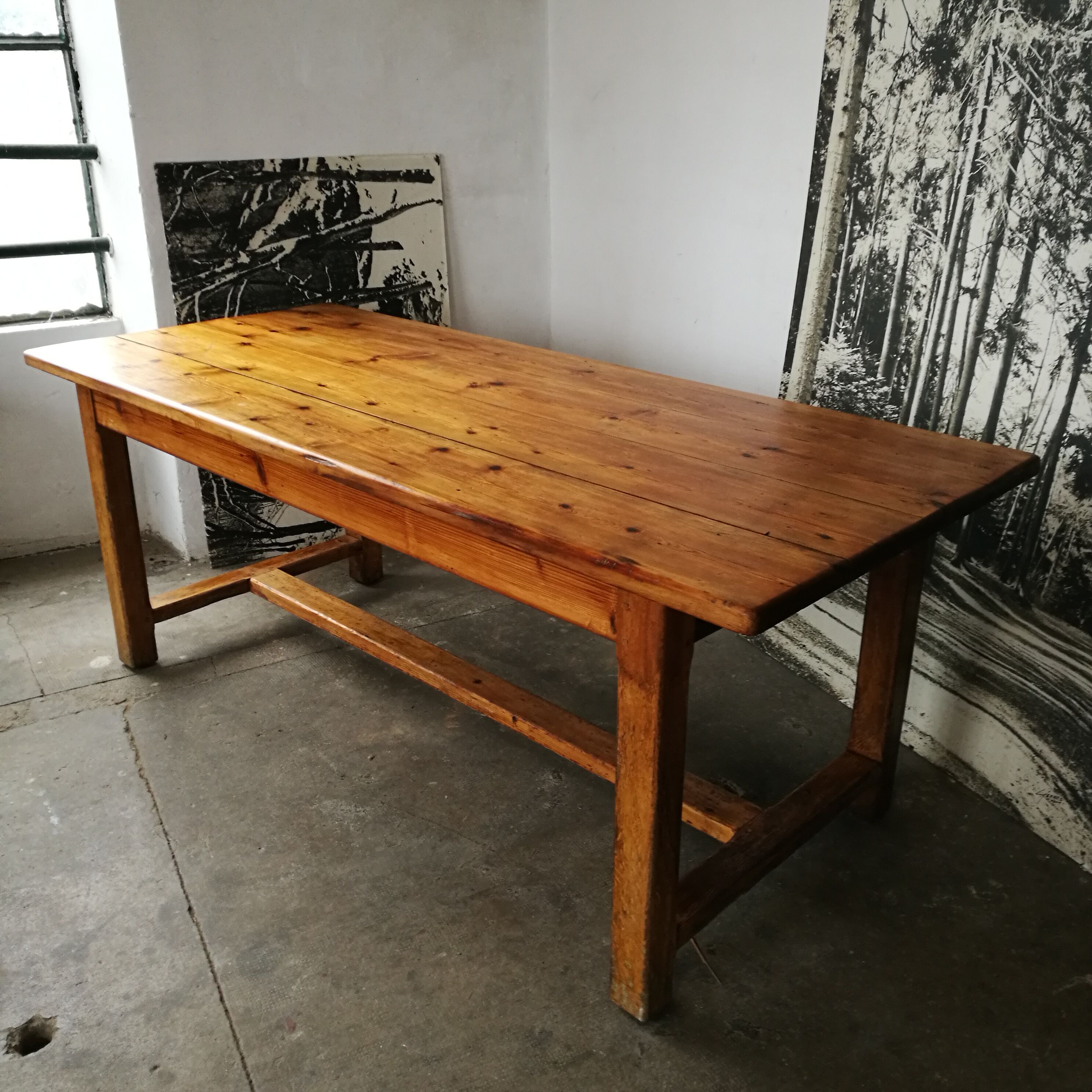 Wooden farm table