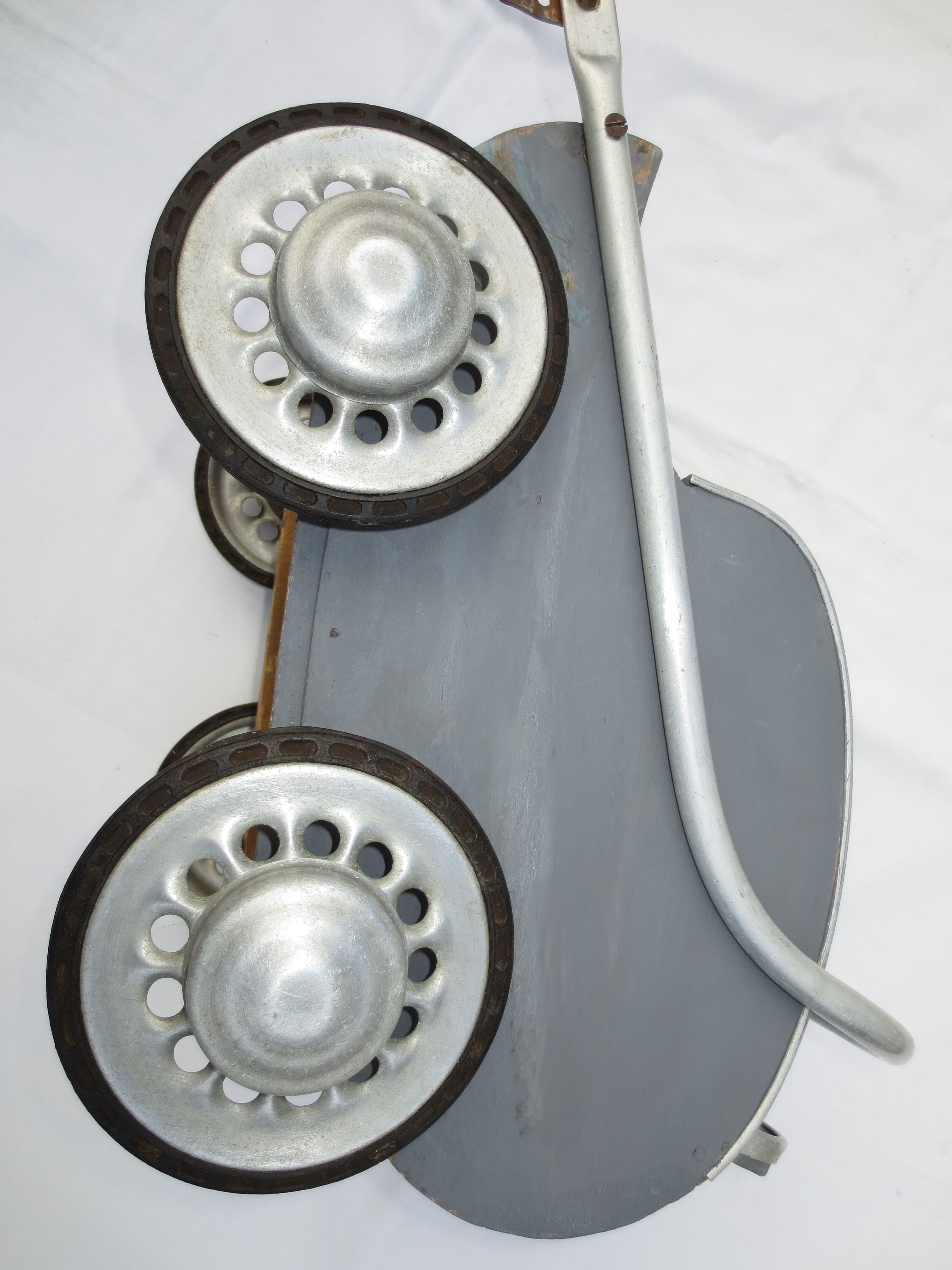 40 year old doll stroller, wood and aluminum