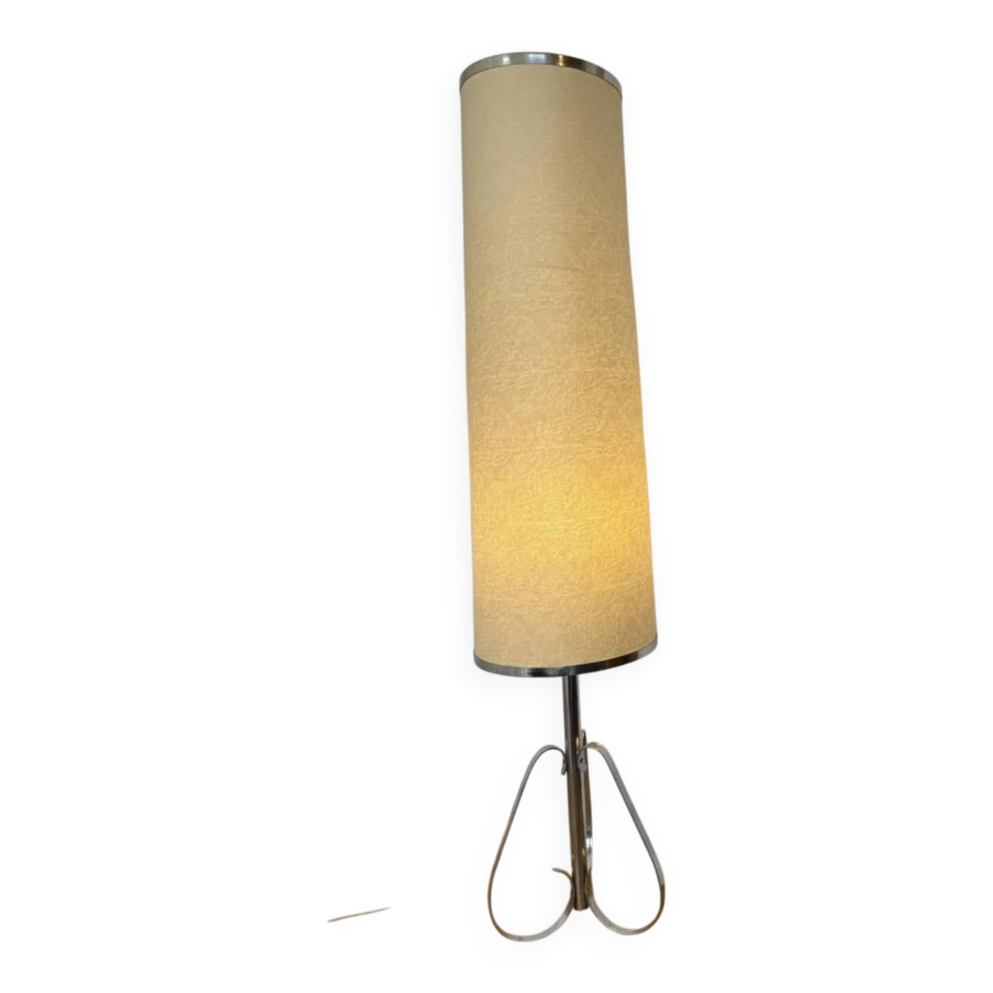 Vintage chrome lamp / floor lamp with its metal-edged shade