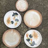 5 vintage handmade plates