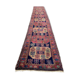Antique azeri runner 483x84 cm, kazak, caucasian wool rug tribal handmade