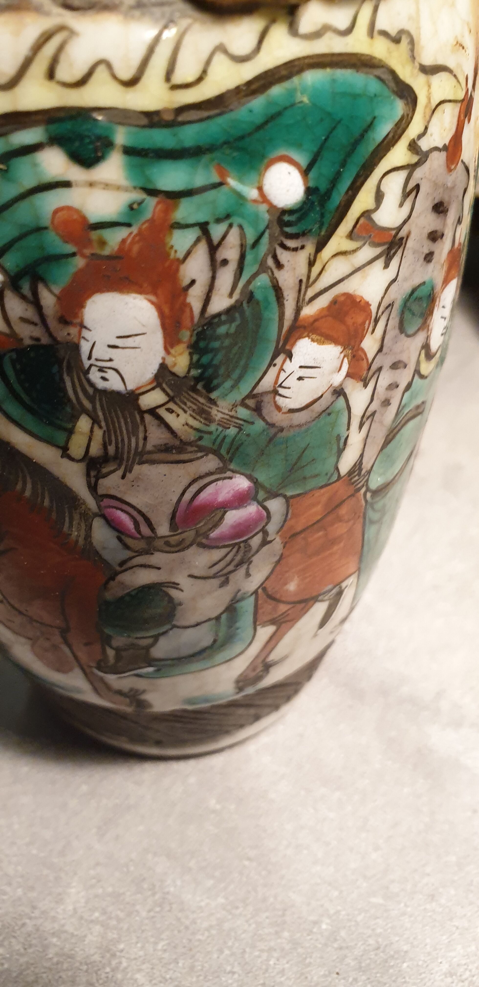 Cracked ceramic vase japan XIXth