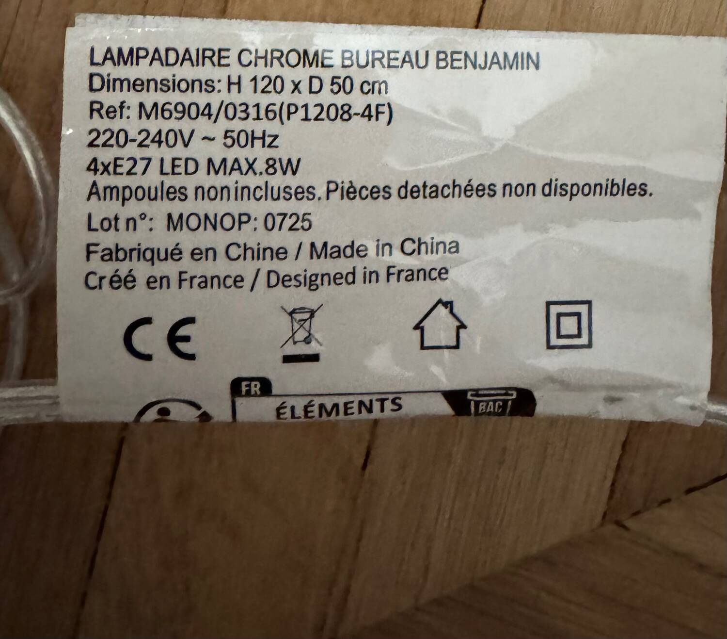 Metal floor lamp, chrome - BENJAMIN X MONOPRIX DESK