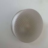 Vintage wall lamp in pressed molded sandblasted glass, France 1960