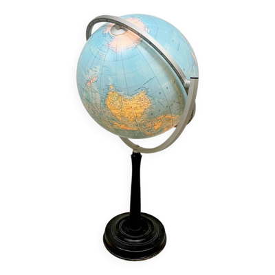 Lampadaire globe terrestre illuminé vintage