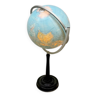 Lampadaire globe terrestre illuminé vintage