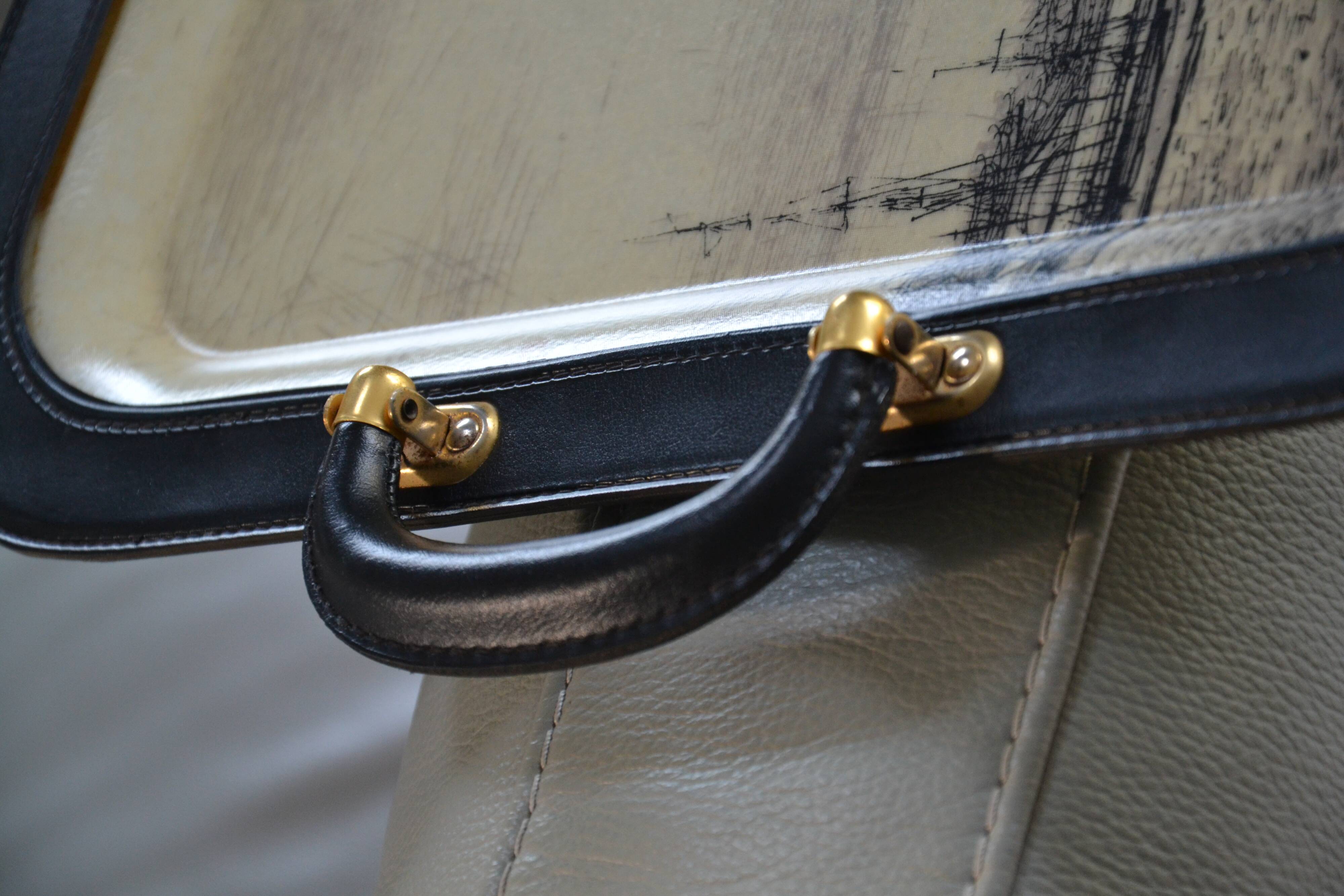 Large leather and fiberglass tray Manufacture Manover