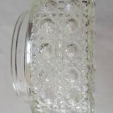 Vintage round chiseled glass ceiling light / wall lamp 1950s 1960s 1970s