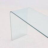 Italian Modern Glass Waterfall Console Table 1980s