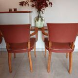 2 terra cota color bridge armchairs