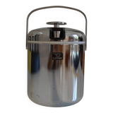 chrome metal ice bucket or elephant ice cubes made in Japan vintage 1970