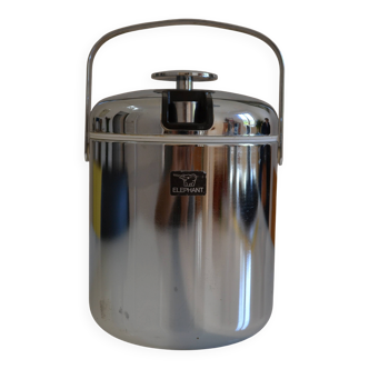 chrome metal ice bucket or elephant ice cubes made in Japan vintage 1970