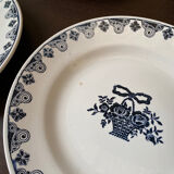 Service of 10 flat ceramic plates St Amand Marie-Rose vintage 20s/30s