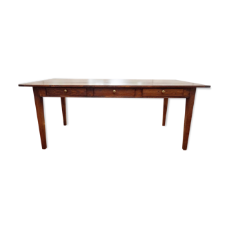 Oak farm table with 3 drawers