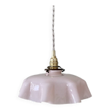Vintage lampshade pendant light in pink opaline