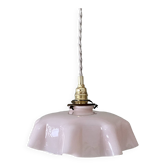 Vintage lampshade pendant light in pink opaline