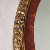 Modern oval mirror with flower decoration
