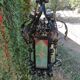 Ancienne lanterne en vitrail et fer forgé du 19ème