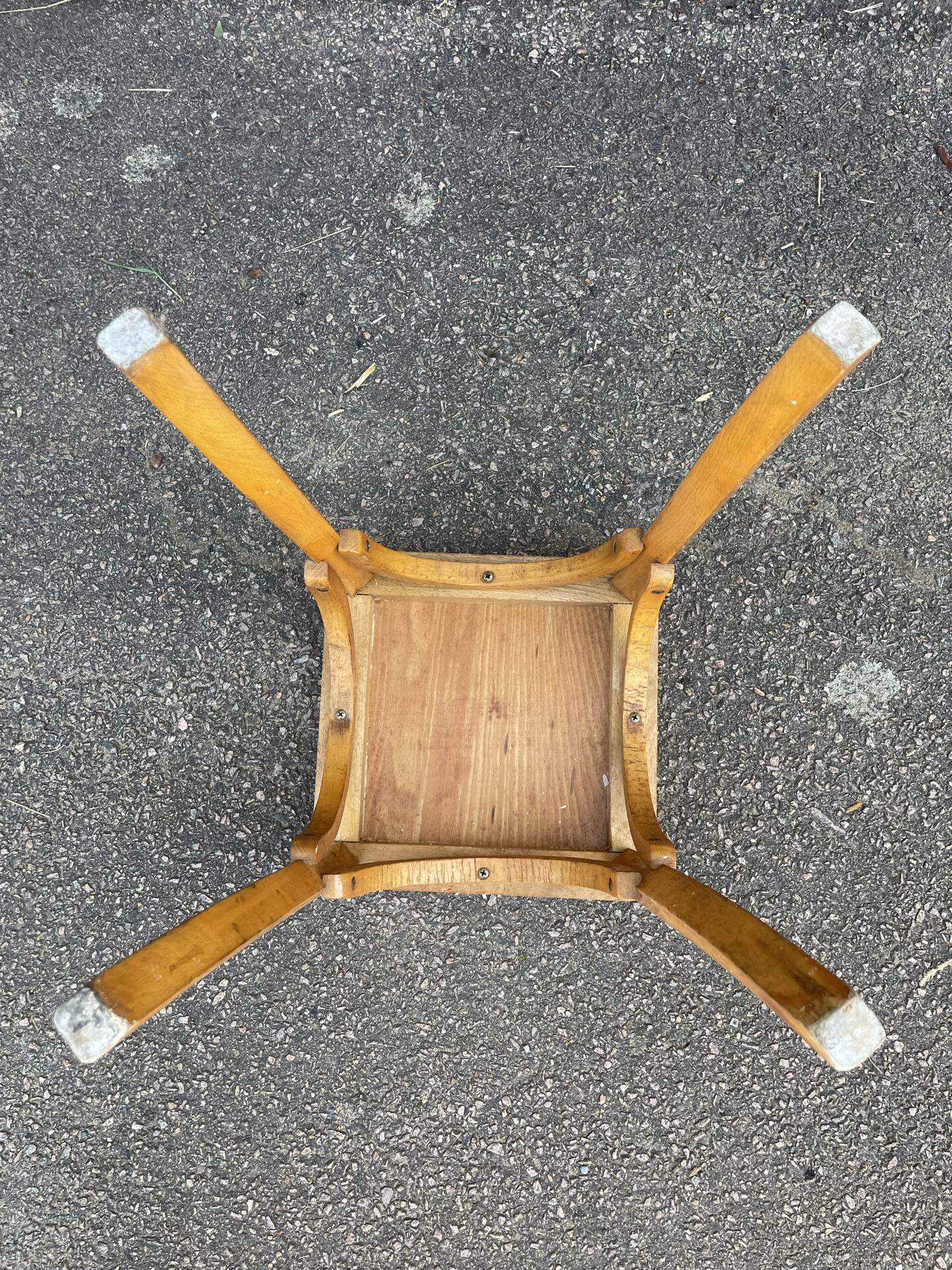 Curved wood stool in Baumann style