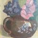 Signed still life oil painting