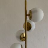 Italian mid century floor lamp brass & opal glass 1950