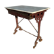 Antique French bistro table in cast iron and marble, 1900s.
