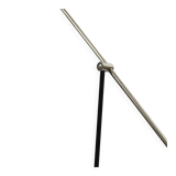 Articulated floor lamp with counterweight mid-century by Rupert Nikoll, nickel, brass.