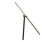 Articulated floor lamp with counterweight mid-century by Rupert Nikoll, nickel, brass.