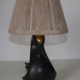 Cracked ceramic and gold lamp foot (signed DA)