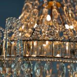 Pearl Bag, Chandelier Trimmed with Rows of Cut Crystal Beads, Circa 1