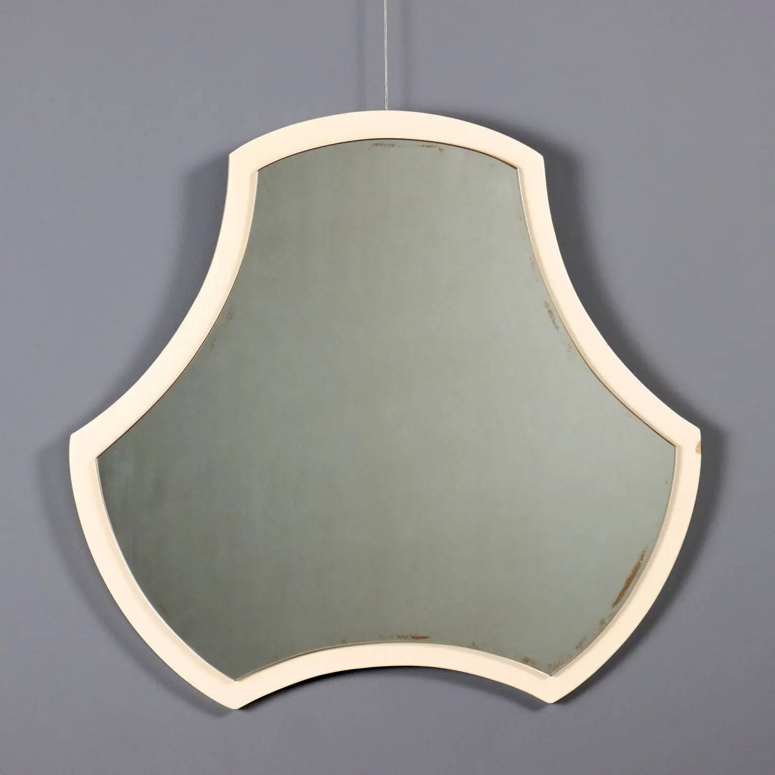Vintage lacquered wood and mirror glass mirror, design, Italy, 1970s
