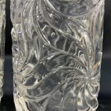 Pair of early 20th century SAINT LOUIS crystal perfume bottles, Fleurs de viole model