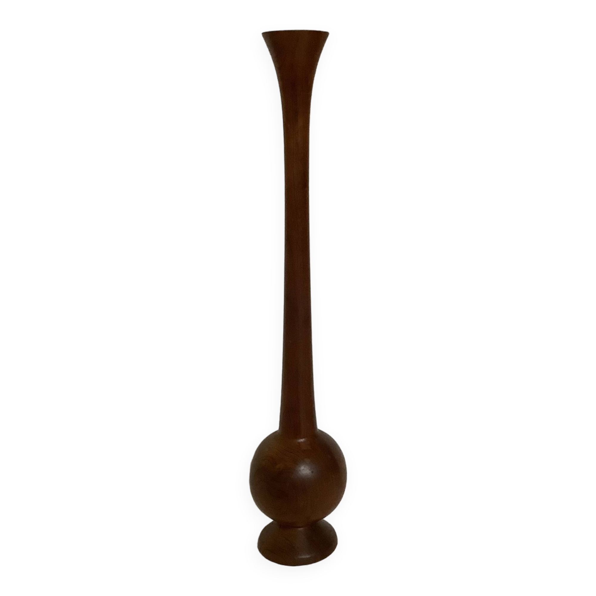 Scandinavian wooden single-stem vase