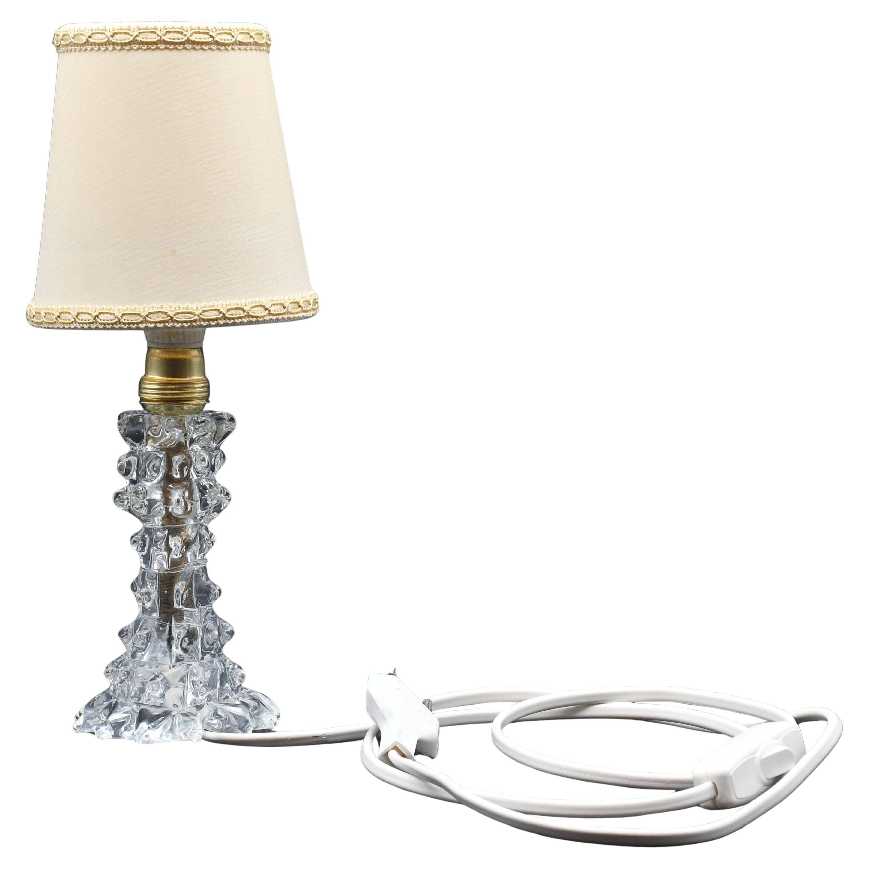 Lampe de table charmante en vase en verre de Murano Rostrato pour Barovier & Toso, années 1940.