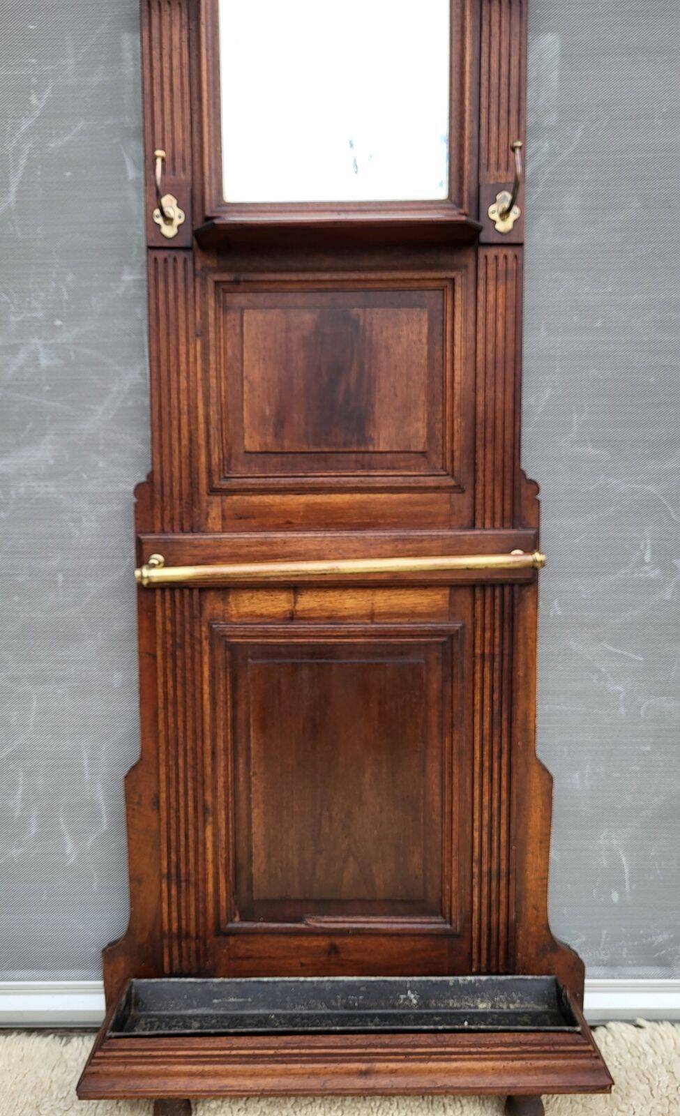 Monumental Art Nouveau wardrobe • walnut & brass