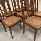 10 chaises Art Déco en noyer massif, XXème siècle