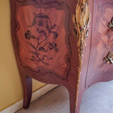 Louis XV chest of drawers marquetry and purple breccia marble