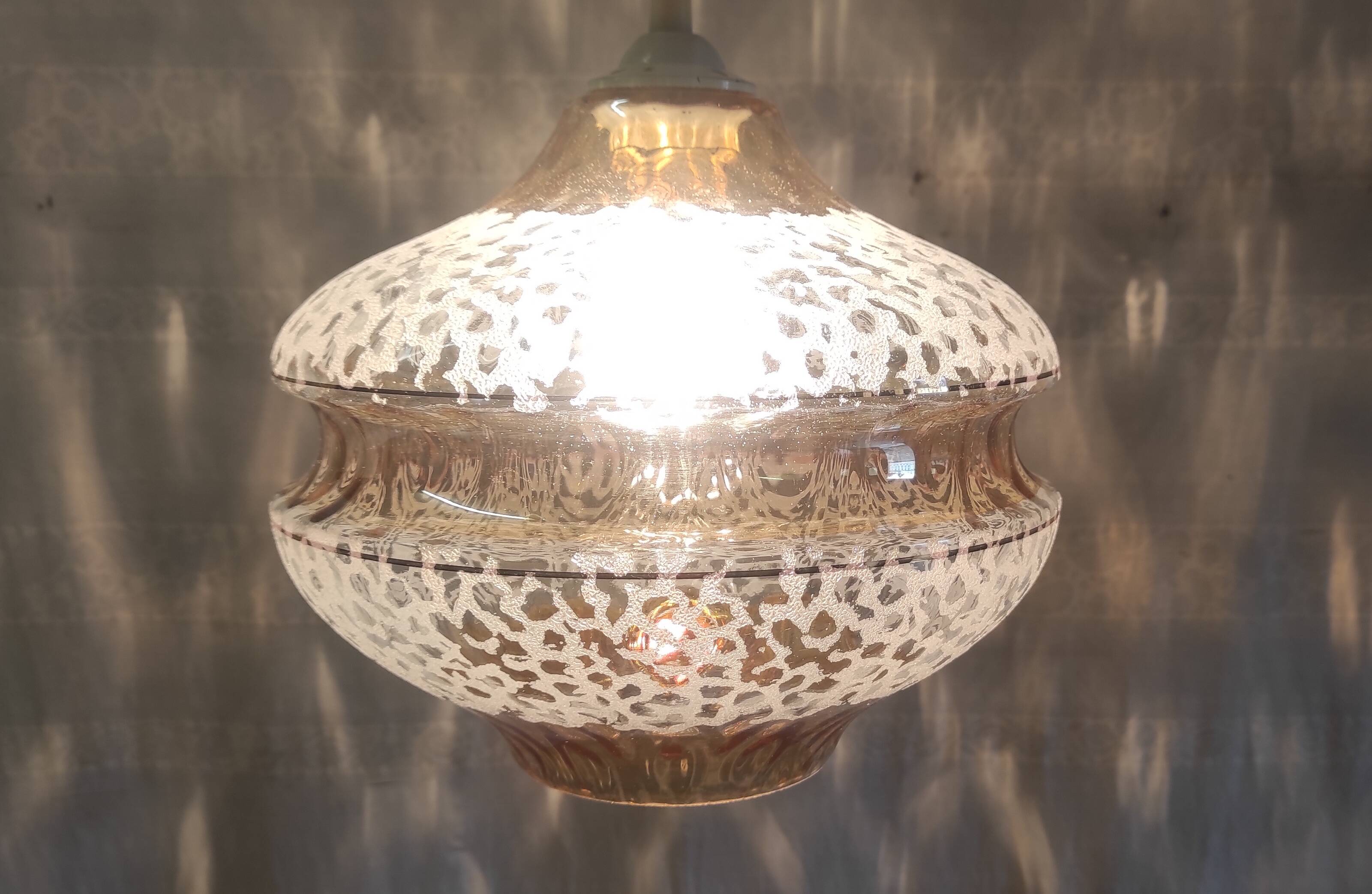 Suspension en verre style scandinave - années 60/70