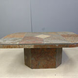 Brutalist slate stone coffee table, 1980s
