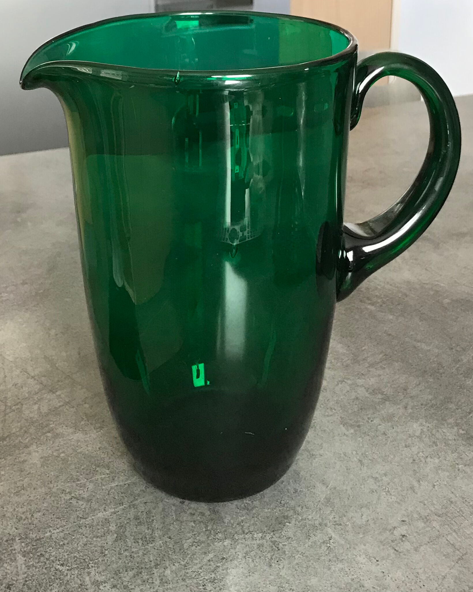 Vintage pichet in verre blown green emerald
