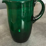 Vintage pichet in verre blown green emerald