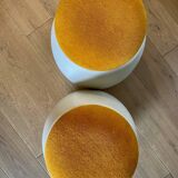 Paire de poufs/tabourets-coffre œufs Allibert