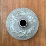 Large vase in German pottery from the mid-century with a crane ornament from Cortendorf.