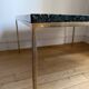 Vintage coffee table in green marble and brass, 1960s-70s.