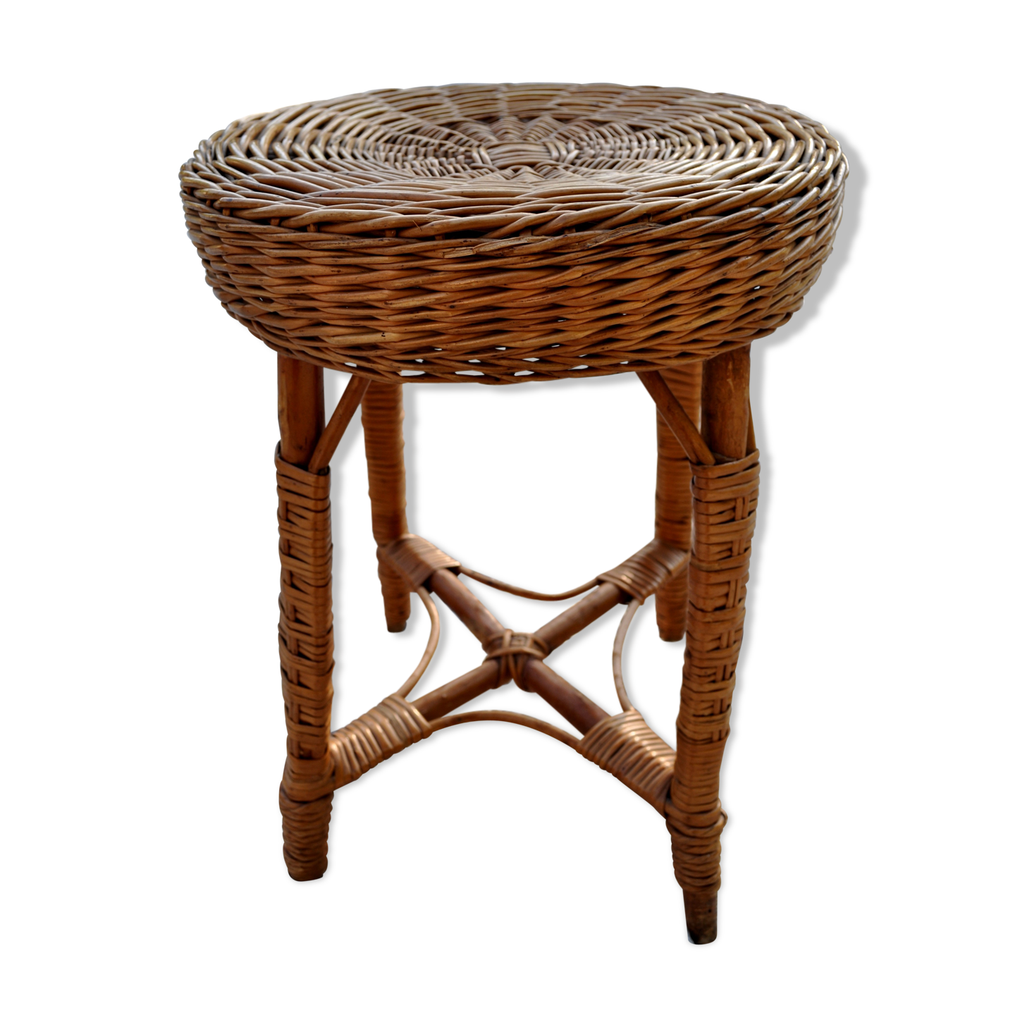 Vintage rattan stool
