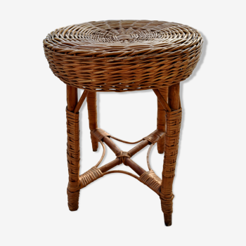 Vintage rattan stool