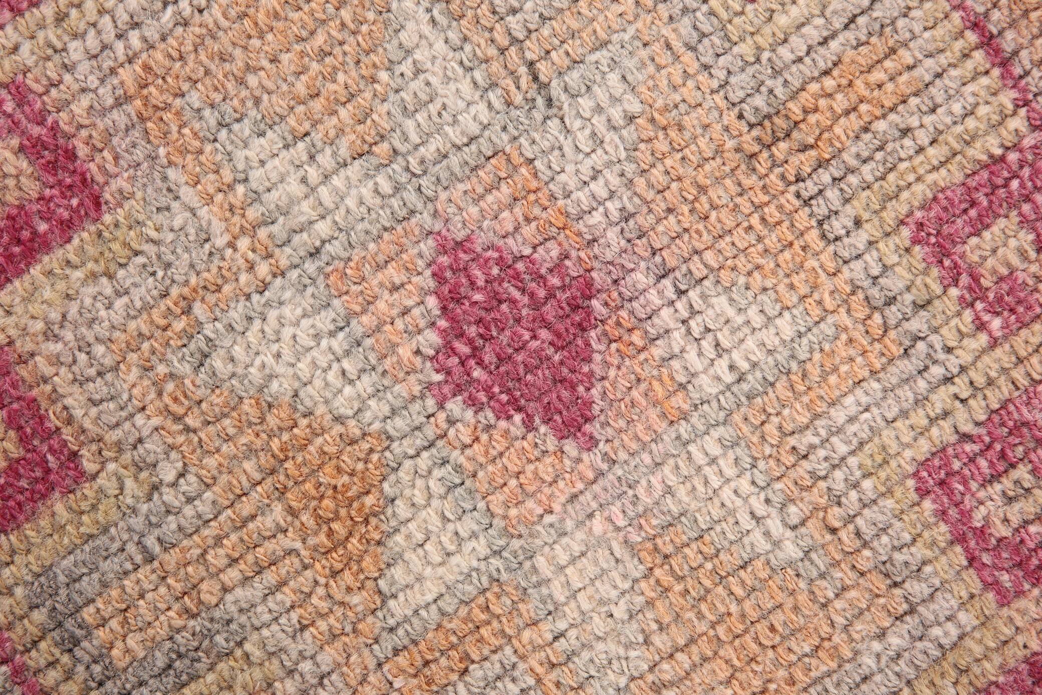 3x12 Rug For Kitchen Pale Red Pink Turkish Vintage Runner Rug 85x367Cm