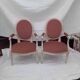 Paire de fauteuil médaillon style Louis XVI blanc patiné